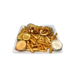 # 12 - Shrimp Wrap with fries (Seafood)